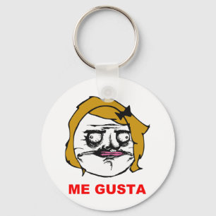 Blonde Female Me Gusta Comic Rage Face Meme Key Ring