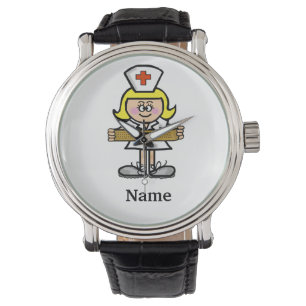 Blonde Female Nurse Watch Customise It!