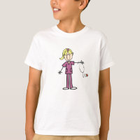 Blonde Female Stick Figure Nurse T-shirts