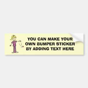 Blonde Female Stick Figure Nurse T-shirts Bumper Sticker