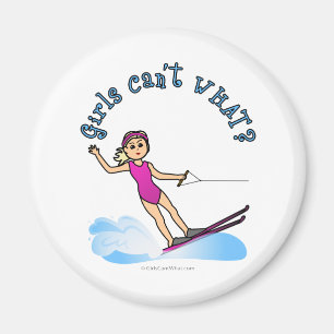 Blonde Female Water Skier Magnet