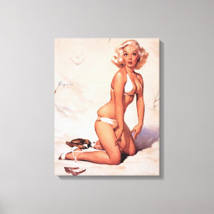 Blonde girl canvas print