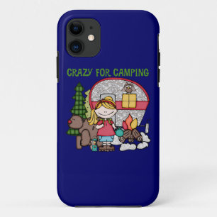 Blonde Girl Crazy For Camping iPhone 11 Case