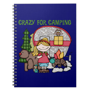 Blonde Girl Crazy For Camping Notebook