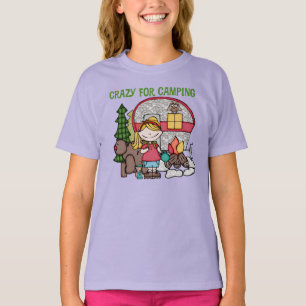 Blonde Girl Crazy For Camping T-Shirt