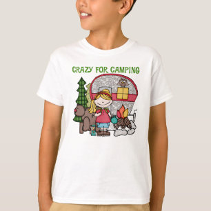 Blonde Girl Crazy For Camping T-Shirt