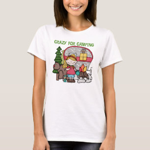 Blonde Girl Crazy For Camping T-Shirt