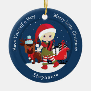 Blonde Girl Elf Ceramic Tree Decoration