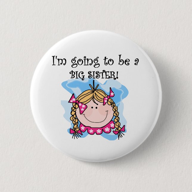 Blonde Girl Future Big Sister 6 Cm Round Badge (Front)