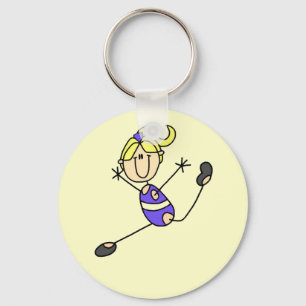 Blonde Girl Gymnast Key Ring