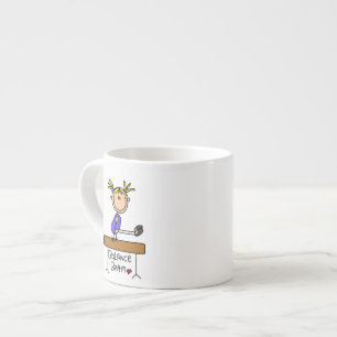 Blonde Girl Gymnast on Balance Beam Espresso Cup