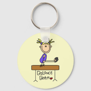 Blonde Girl Gymnast on Beam Tshirts and Gifts Key Ring