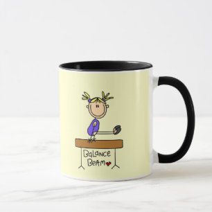 Blonde Girl Gymnast on Beam Tshirts and Gifts Mug