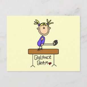 Blonde Girl Gymnast on Beam Tshirts and Gifts Postcard