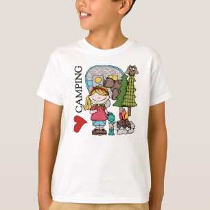 Blonde Girl I Love Camping T-Shirt