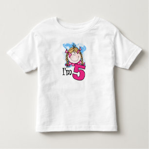 Blonde Girl I'm Five Toddler T-Shirt