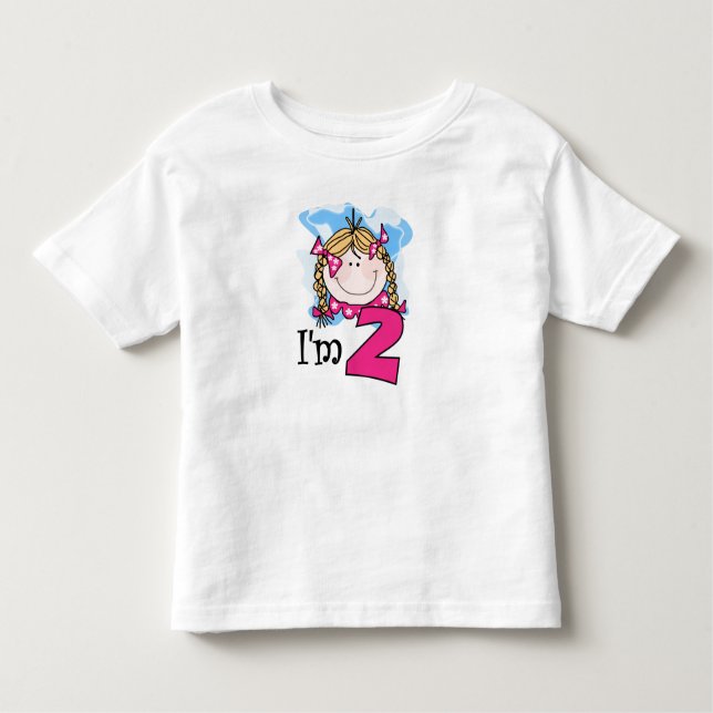 Blonde Girl I'm Two  Toddler T-Shirt (Front)