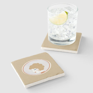 Blonde Girl in the Mirror Stone Coaster