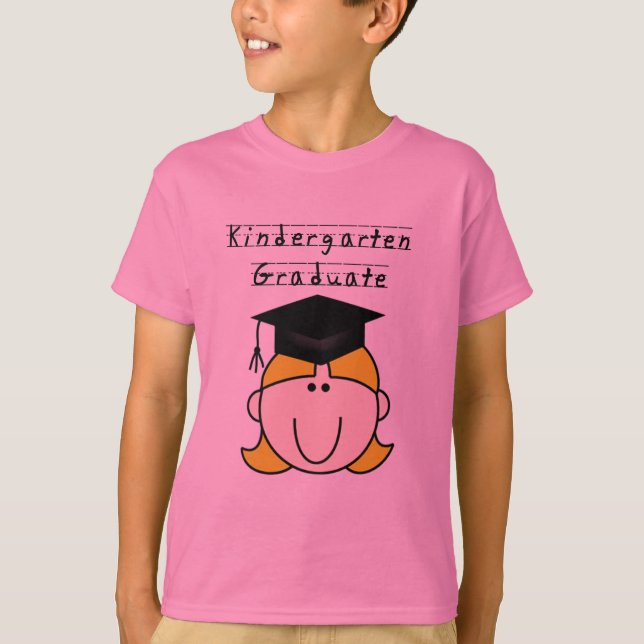 Blonde Girl Kindergarten Graduate T-Shirt (Front)