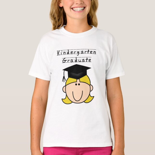 Blonde Girl Kindergarten Graduate T-Shirt (Front)