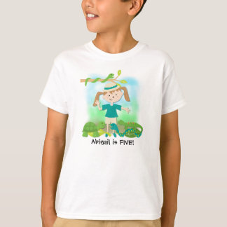 Blonde Girl Safari Birthday Customised Tshirt