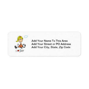 Blonde Girl Stick Figure I Love Soccer Gifts