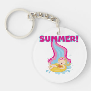 Blonde Girl Summer Key Ring