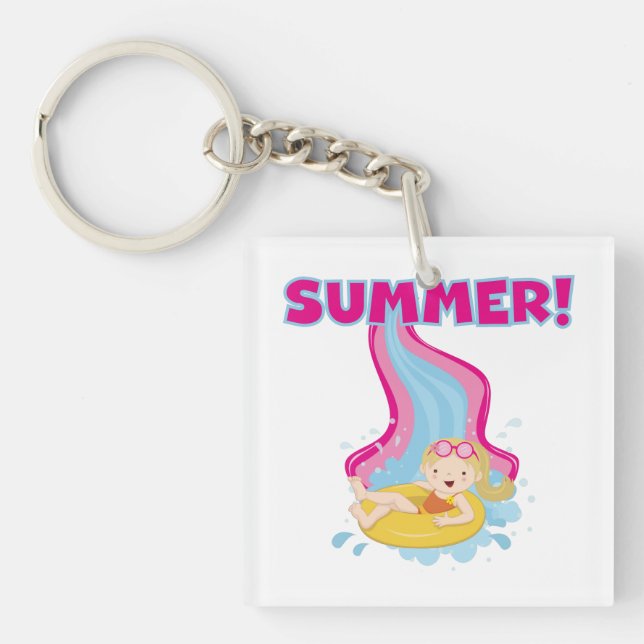 Blonde Girl Summer Key Ring (Front)