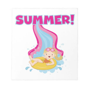 Blonde Girl Summer Notepad