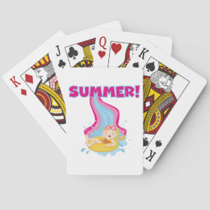 Blonde Girl Summer Playing Cards