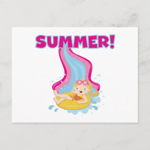 Blonde Girl Summer Postcard