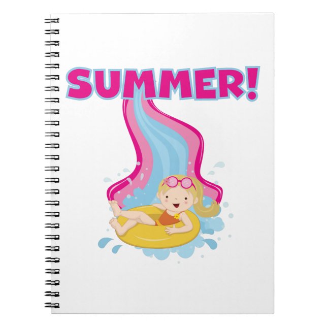 Blonde Girl Summer Spiral Notebook (Front)