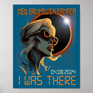 Blonde Girl Total Solar Eclipse 2024 New Brunswick Poster