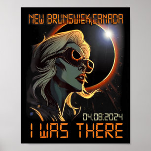 Blonde Girl Total Solar Eclipse 2024 New Brunswick Poster