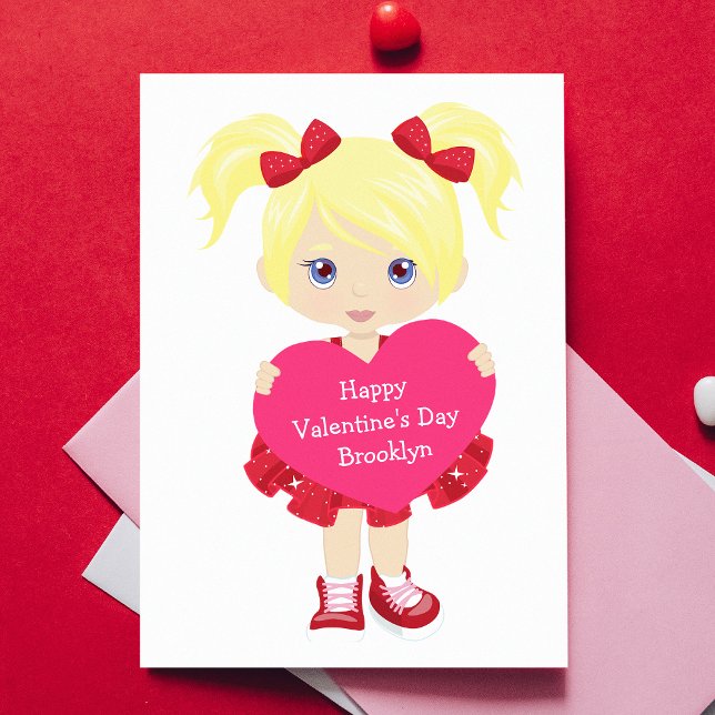 Blonde Girl Valentine's Day Card (Creator Uploaded)