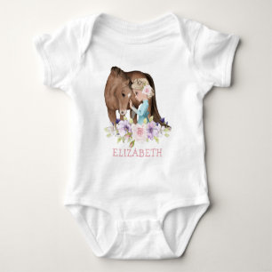 Blonde Girl with Brown Horse New Baby Bodysuit
