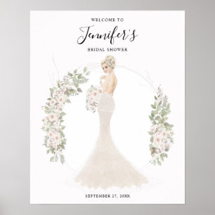 Blonde Glam Bride Bridal Shower Welcome Sign