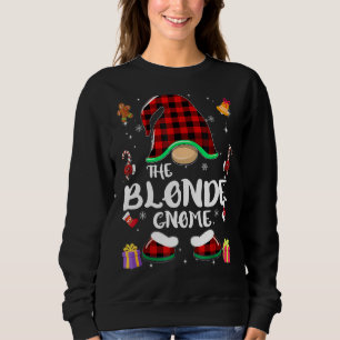 Blonde Gnome Buffalo Plaid Red Matching Family Chr Sweatshirt