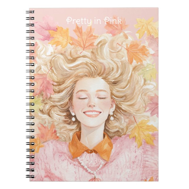 Blonde Green Yellow Pink Leaves Notebook (Front)
