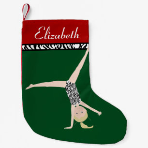 Blonde Gymnast Personalised Christmas Small Christmas Stocking