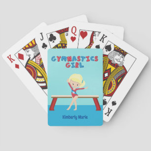 Blonde Gymnastics Girl Cute Custom Gymnast Playing Cards