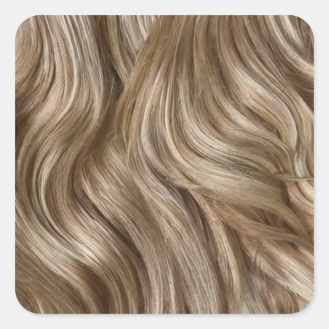 Blonde Hair Background Square Sticker (Front)
