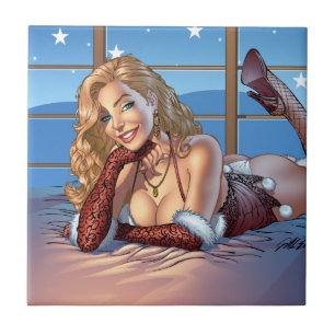 Blonde Hair, Blue Eyed Beauty Illustration - Al Tile