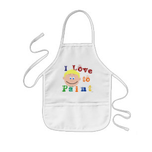 Blonde Hair Boys Smiling Face Painting Apron