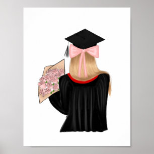 Blonde Hair Coquette Graduate Art Print
