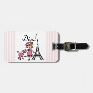 Blonde Hair Diva Luggage Tag