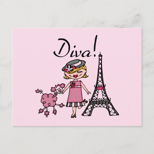 Blonde Hair Diva Postcard (Front)