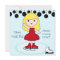 Blonde Hair Girl Ice Skating Party Invitations