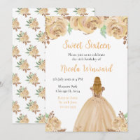 Blonde Hair Princess Peach Floral Sweet Sixteen