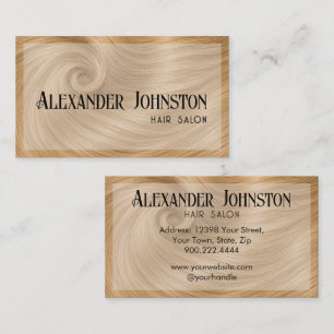 Blonde Hair Salon Name Elegant Typography Business Card